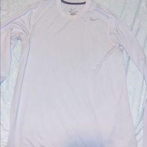 NIKE Dri-Fit Long Sleeve Athletic Top Fitted Men’s Medium White